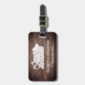 Rustikales Holz nur verheiratet Weiße Typografie P Gepäckanhänger (Vorderseite vertikal)