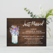 Rustikales Holz nur verheiratet Wildblumen in Maso Einladung (Stehend Vorderseite)