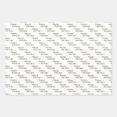 Rustikales Holz Olivenöl Grüne Schneeflocke glückl Geschenkpapier Set (Vorderseite 2)