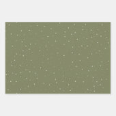 Rustikales Holz Olivenöl Grüne Schneeflocke glückl Geschenkpapier Set (Vorderseite)