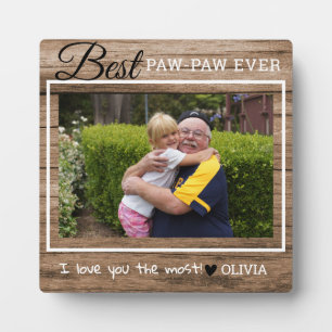 Rustikales Holz Opa Bestes Paw-Paw-Foto Fotoplatte