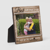 Rustikales Holz Opa Bestes Paw-Paw-Foto Fotoplatte (Vorderseite)