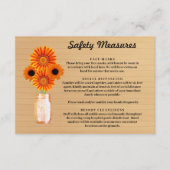 Rustikales Holz Orange Blumenmason Jar Sicherheits Begleitkarte (Vorderseite)