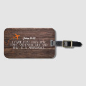 Rustikales Holz - Orangeflieger mit Bibelverse Gepäckanhänger (Vorderseite (Horizontal))