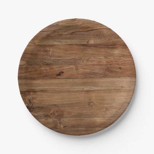 Rustikales Holz-Party Pappteller (Vorderseite)