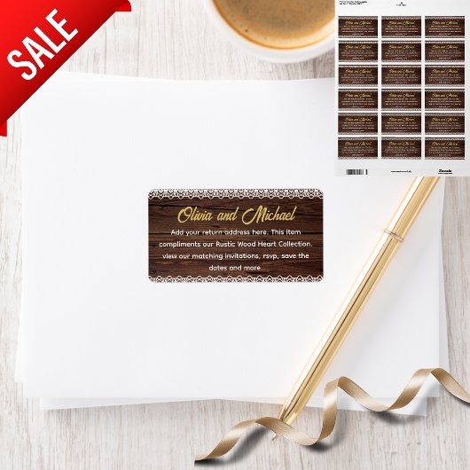 Rustikales Holz passt zu unserer Herzenskollektion Adressaufkleber