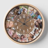 Rustikales Holz Personalisiert 12 Fotomaterial Uhr (Vorderseite)