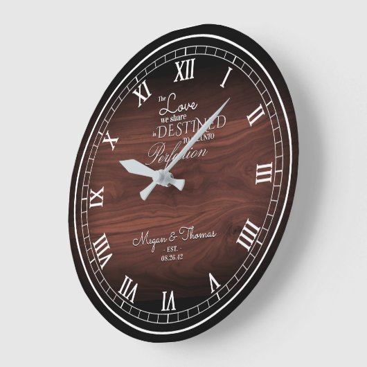 Rustikales Holz Personalisiert Jubiläum Große Uhr (Winkel)