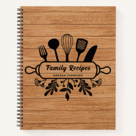 Rustikales Holz Personalisiert Lieblingsfamilienre Notizblock