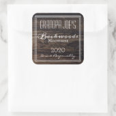 Rustikales Holz Personalisiert Quadratischer Aufkleber (Tasche)