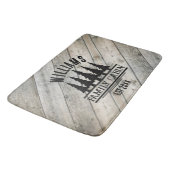 Rustikales Holz Personalisierte Familienkabine Est Badematte (Schrägansicht)