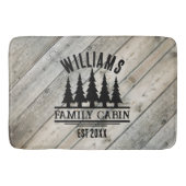 Rustikales Holz Personalisierte Familienkabine Est Badematte (Vorderseite)