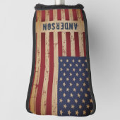 Rustikales Holz Personalisierte patriotische ameri Golf Headcover (Rotieren 90)