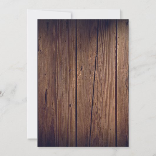 Rustikales Holz Personalisierte Skriptänderungen Save The Date (Rückseite)