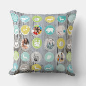 Rustikales Holz Personalisierte Weihnachten mit Bä Kissen (Vorderseite)