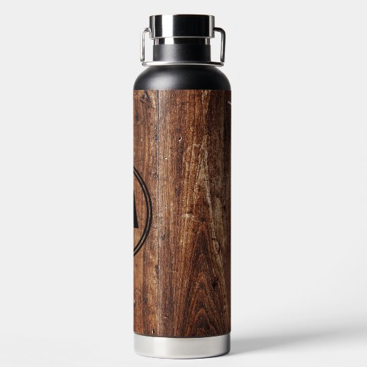 Rustikales Holz personalisierter Wärmeschwäscher Trinkflasche (Rückseite)