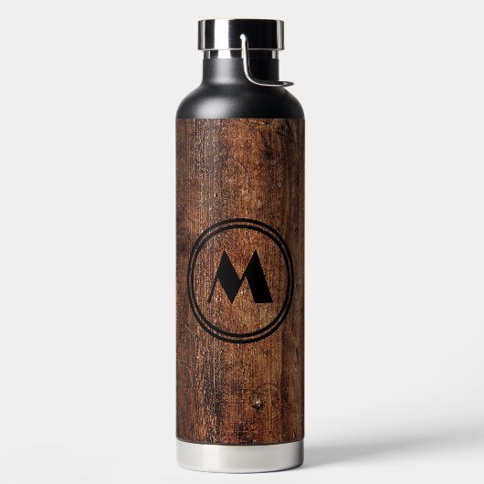 Rustikales Holz personalisierter Wärmeschwäscher Trinkflasche (links)