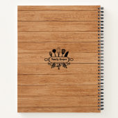 Rustikales Holz Personalisiertes Kochbuch Familien Notizblock (Rückseite)