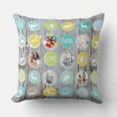 Rustikales Holz Personalisiertes Weihnachtsfest Fo Kissen (Vorderseite)