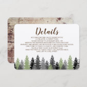 Rustikales Holz - Pinienkarte Begleitkarte (Vorne/Hinten)