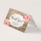 Rustikales Holz & Pink Hibiskus Vielen Dank (Vorderseite)