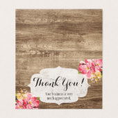 Rustikales Holz & Pink Hibiskus Vielen Dank (Außenseite Aufgefaltet)
