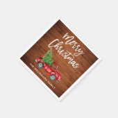 Rustikales Holz Pinselschrift Weihnachtsgeschenk V Serviette (Ecke)