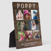 Rustikales Holz Poppy Wir Liebe Sie 8 Foto Collage Fotoplatte (Seite)