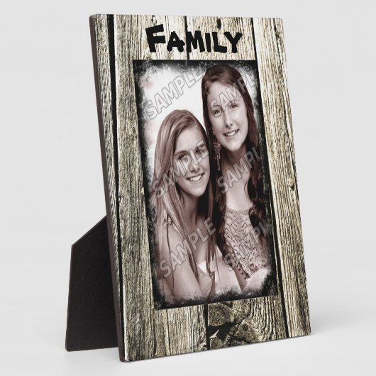 Rustikales Holz prägt Ihr Foto und Ihren Text Fotoplatte (Seite)