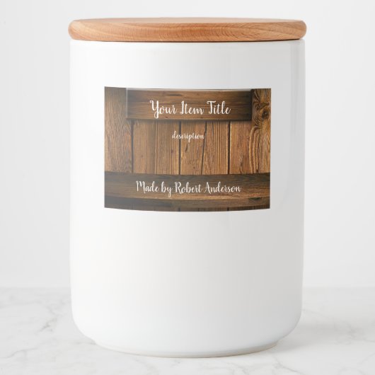 Rustikales Holz - Produktbezeichnung 3"x2" Lebensmitteletikett (Vorderseite)