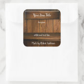 Rustikales Holz - Produktkennzeichnung Quadratischer Aufkleber (Tasche)