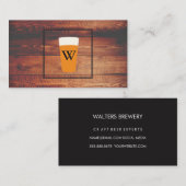 Rustikales Holz-Quadrat-Monogramm für Bierbrauen Visitenkarte (Vorne/Hinten)