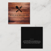 Rustikales Holz Quadratische Visitenkarte (Vorne/Hinten)