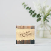 Rustikales Holz Quadratische Visitenkarte (Stehend Vorderseite)