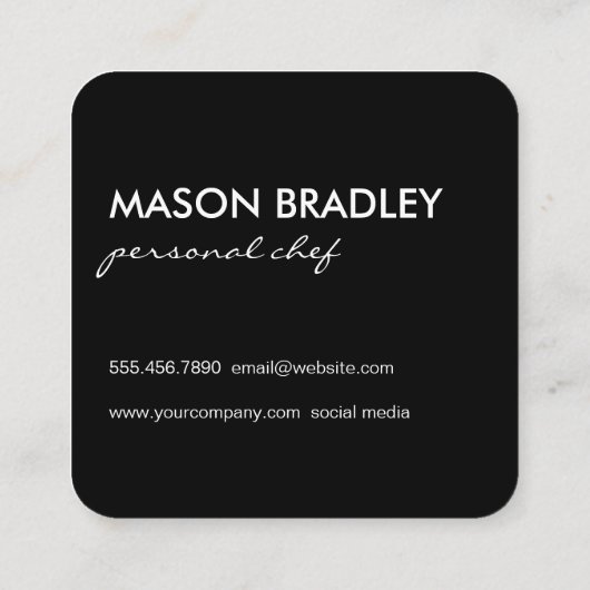 Rustikales Holz Quadratische Visitenkarte (Rückseite)