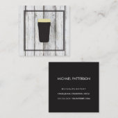 Rustikales Holz-Quadratzelement | Bierexperte Quadratische Visitenkarte (Vorne/Hinten)