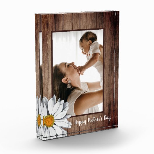 Rustikales Holz Rahmen Foto Daisy Happy Mother Day (Links)