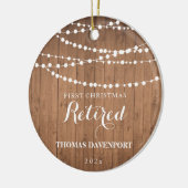 Rustikales Holz Rent 1. Weihnachtsfeier Keramik Or Ornament (Links)