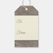 Rustikales Holz Rentier Beige Frohe Weihnachten Geschenkanhänger (Rückseite)