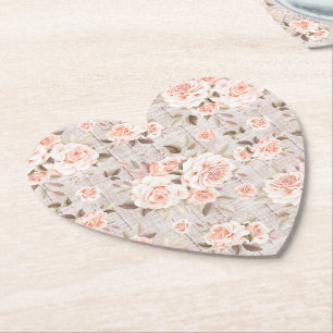 Rustikales Holz & Romantische Rosen Shabby Chic Ho Untersetzer