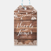 Rustikales Holz Romantische Spitzen Mason Jars Bri Geschenkanhänger (Rückseite)