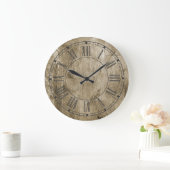 Rustikales Holz römische Zahlen Land Bauernhof Große Wanduhr (Zuhause)
