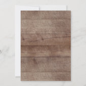 Rustikales Holz Rosa Blume Brautdusche Einladung (Rückseite)