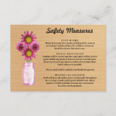 Rustikales Holz rosa Blumenmason Jar Sicherheitsma Begleitkarte (Vorderseite)