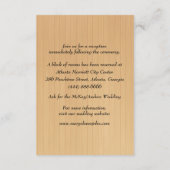 Rustikales Holz rosa Blumenmason Jars Hochzeitsdet Begleitkarte (Rückseite)