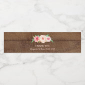 Rustikales Holz Rosa Flasche Wasser Etikett (Einzelnes Label)