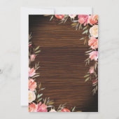 Rustikales Holz Rosa Flora Überraschung Geburtstag Einladung (Rückseite)