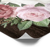 Rustikales Holz Rosa Foto Begrüßungszeichen Poster (Ecke)