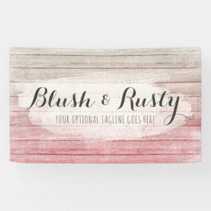 Rustikales Holz Rosa Ombre Shabby Cottage Chic Banner