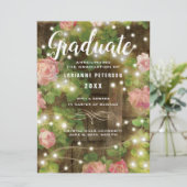 Rustikales Holz Rose Blumenstrauß Abschluss Ankündigung (Stehend Vorderseite)